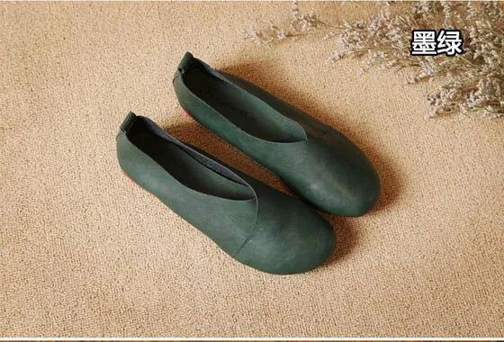2017 Original Vintage Art handmade shoes Brand Genuine Leather Flats Women Shoes Shallow mouth Casual  Fashion Women Shoes z297