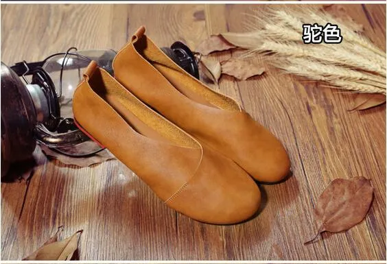 2017 Original Vintage Art handmade shoes Brand Genuine Leather Flats Women Shoes Shallow mouth Casual  Fashion Women Shoes z297