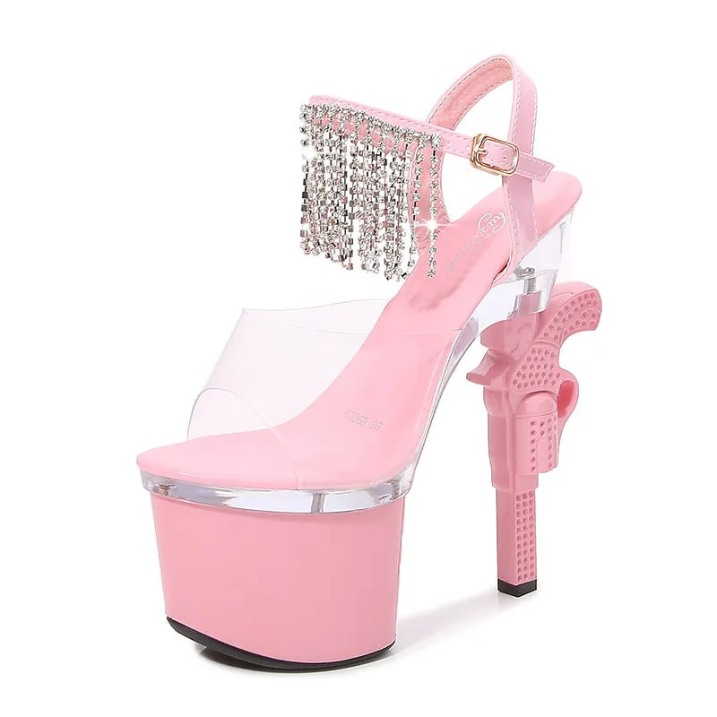 Amelia  Transparente Damen-Super-High-Heels