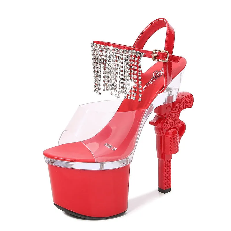 Amelia  Transparente Damen-Super-High-Heels