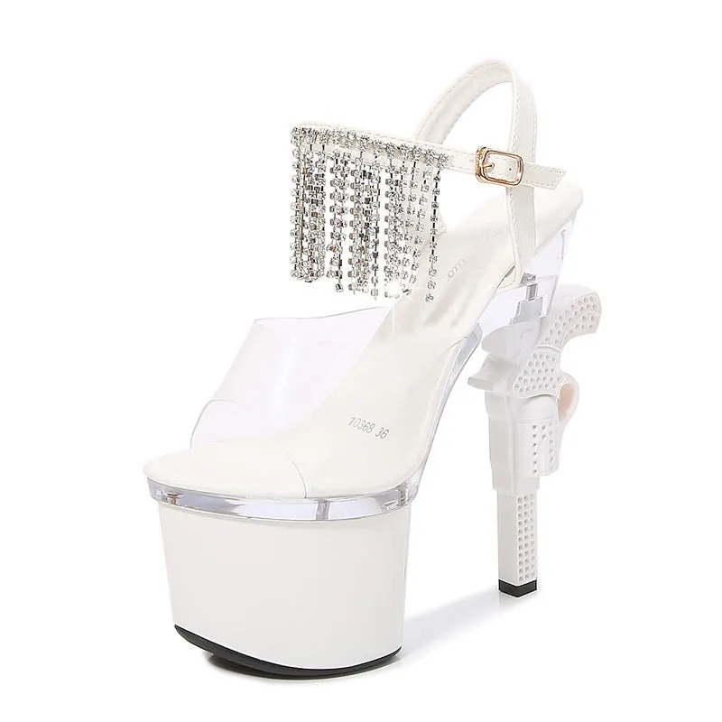 Amelia  Transparente Damen-Super-High-Heels