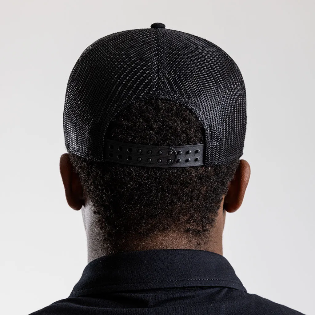 Flat Peak Trucker Cap (Black)