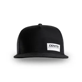 Flat Peak Trucker Cap (Black)