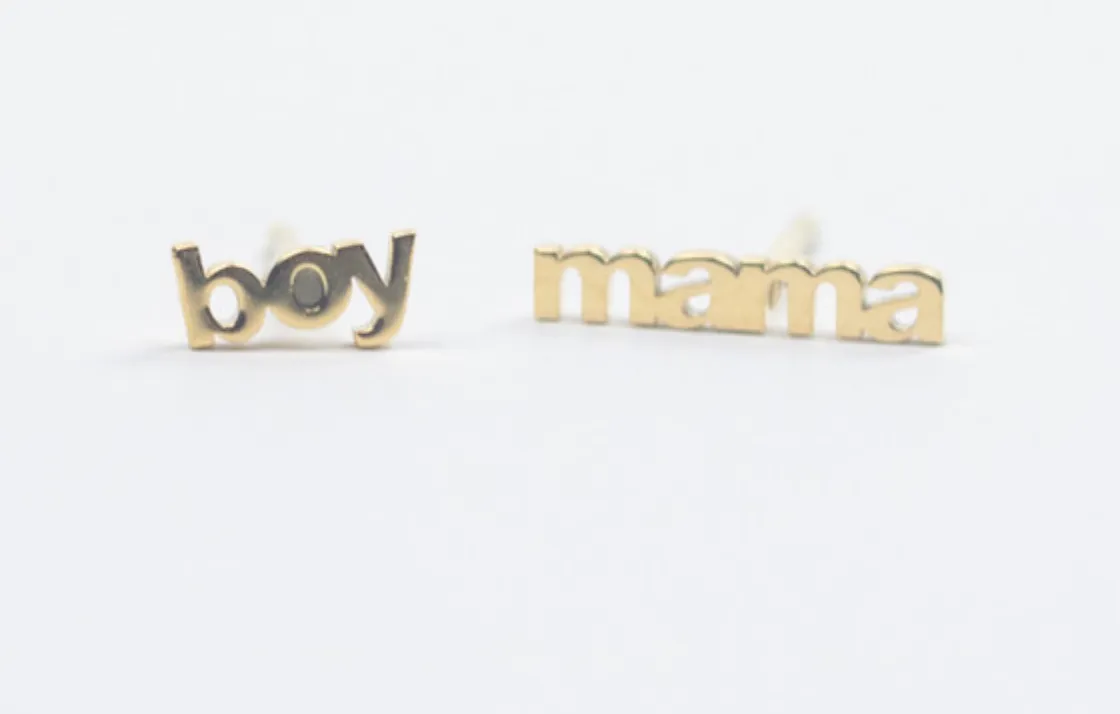 LeLaLo - Boy Mama Earring Set in Gold