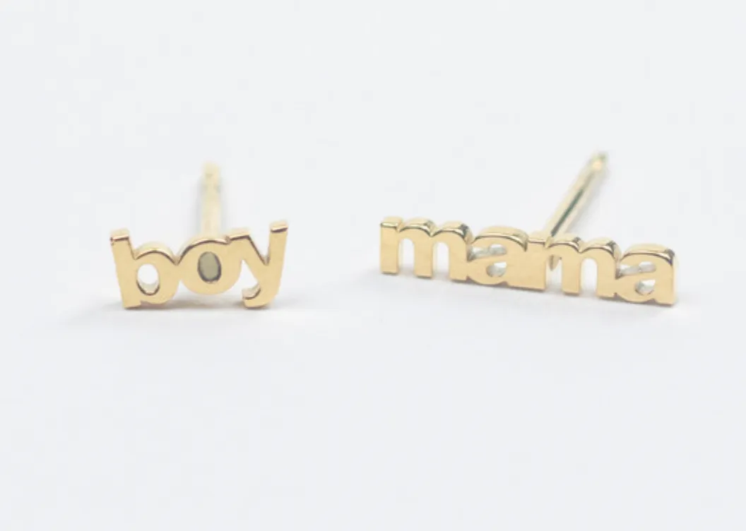 LeLaLo - Boy Mama Earring Set in Gold