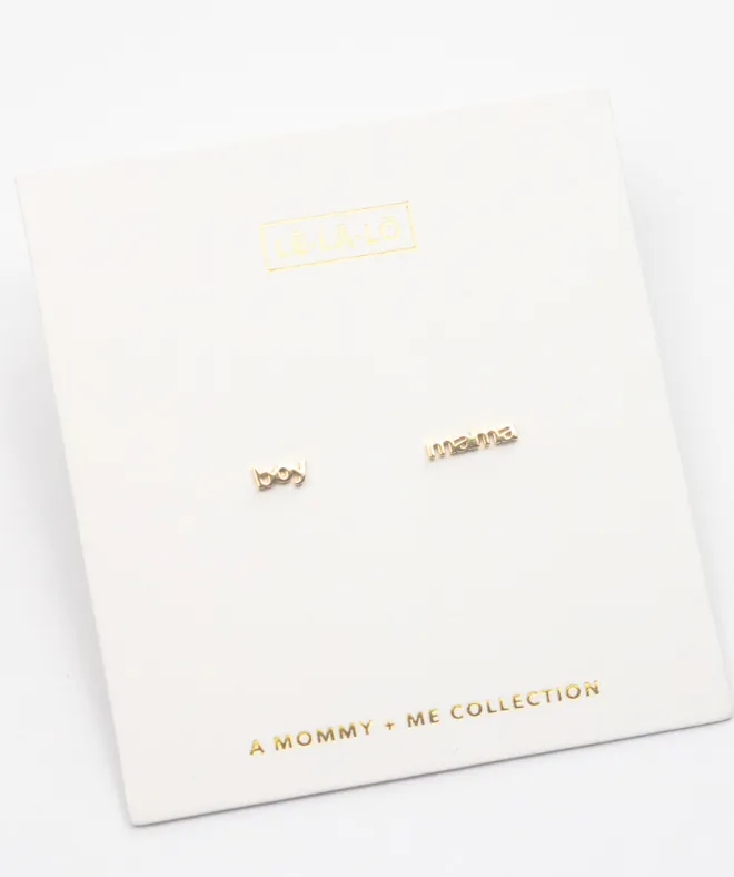 LeLaLo - Boy Mama Earring Set in Gold