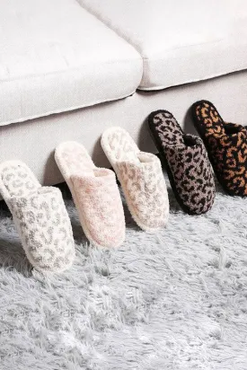 Leopard Print Soft Home Indoor Floor Slippers/Choose Color