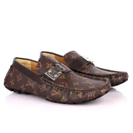 LV Monogram Moccasin Loafers-Brown