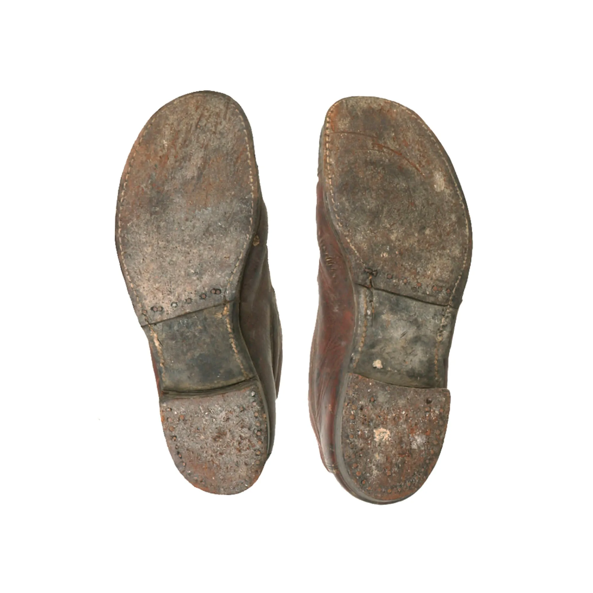 Original U.S. WWI Pair of M1912 Russet Marching Shoes - 1917 Dated - Size 7 ½