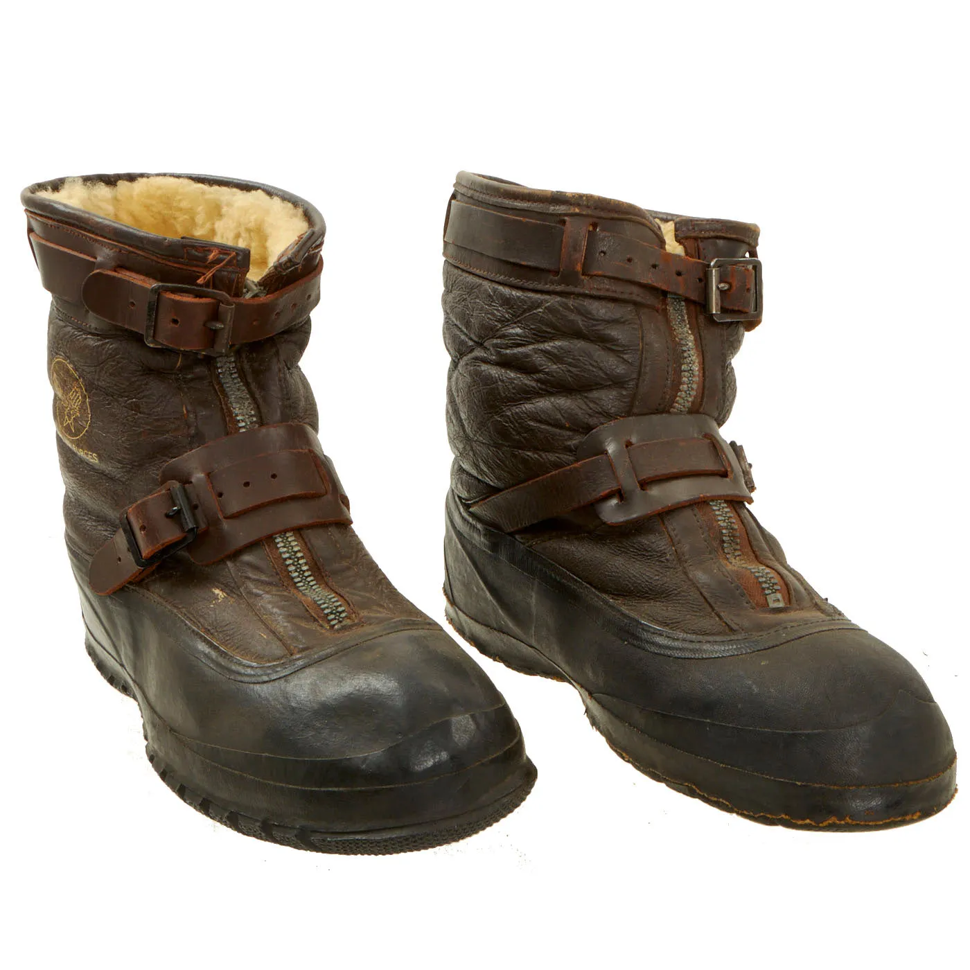 Original U.S. WWII Army Air Force Type A-6A Pilot Winter Flying Boots - Size XXL (10.5 - 11)