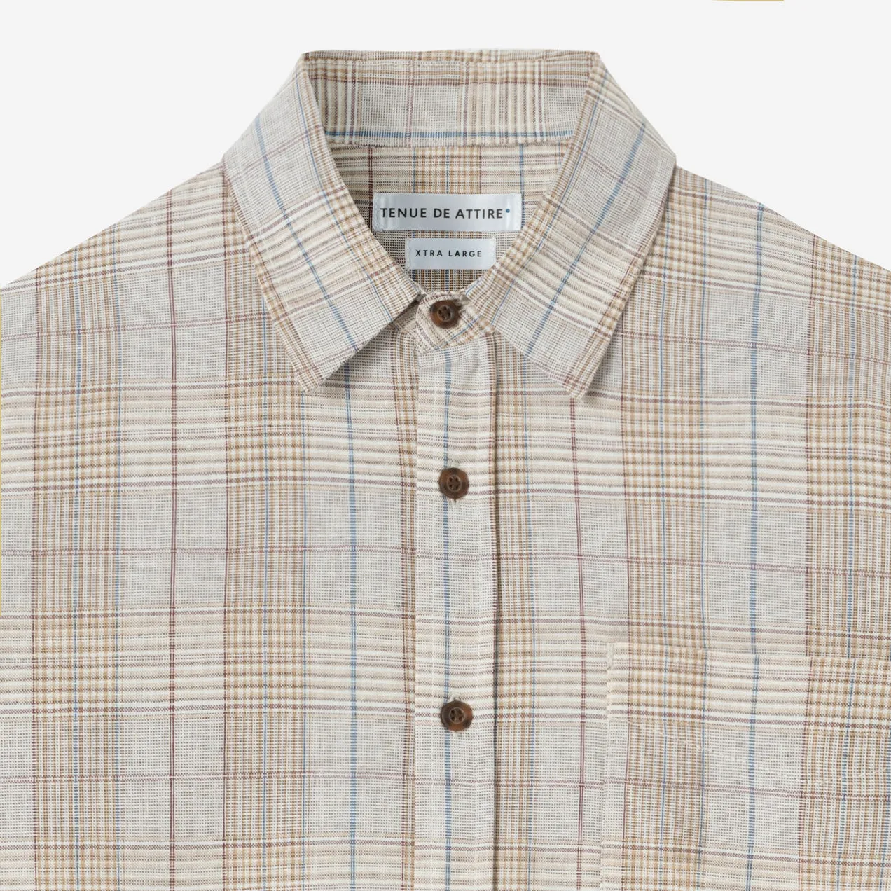 Sunny Vacation Long Sleeve Plaid Shirt - Grey Beige